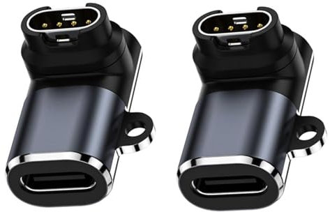 Adaptateur USB C 90 degrés pour Garmin Watch Chargeur Connecteur, USB-C femelle pour Garmin Smartwatch Port de Charge (2 pièces A)