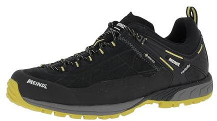 Meindl Top Trail GTX wasserdichte und stabile Wanderhalbschuhe Herren | Trekkingschuhe | Wanderschuhe | wasserdicht | Wildleder schwarz/gelb EU 44
