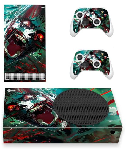 PlayVital Skin für Xbox Series S, Aufkleber Vinyl-Skins Schutzfolie Wrap Abziehbild Abdeckung Stickers Folie für Xbox Series S Konsole Controller-Wütender Zombie