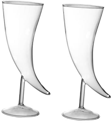 TOPBATHY 6 Pièces Verre à Cocktail Verres à Whisky Corne à Boire Verres Coupe Cocktail Verres Transparents Vin Verres à Bière En Forme De Corne Tasse De Corne Boire Rétro Martini Un Verre