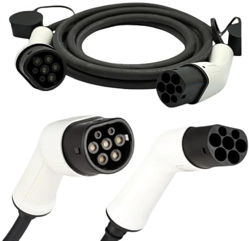 EV Charging Cable, Type 2 to Type 2, 32A, 3-Phase, 22kW, 5-10m, IP44 (7 Metre | 22ft)
