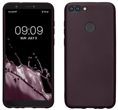 kwmobile Case kompatibel mit Huawei Enjoy 7S / P Smart (2017) Hülle - Schutzhülle aus Silikon metallisch schimmernd - Handyhülle Metallic Brombeere