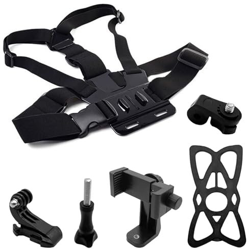 Adjustable Elastic Belt Body Mount Chest Head Strap Harness Set for Gopro 11 10 9 Max 8 7 6 5 and Insta 360 Cameras and Mobile Phones,Gopro chest mount