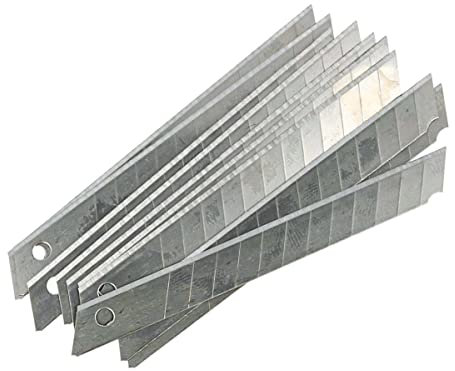 10 Pezzi Lame Cutter 9mm, Ricambio per Taglierino Slim 9mm, Universale, Set da 10 Pezzi