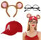 SAIIURV 3 Stücke Karneval Streifenhörnchen kostüm Kinder, Chipmunks Ohren, Rote Mütze mit Brief A für Tierkostüm Cosplay Geburtstagsparty Zubehör Halloween Kostüm Kostüm Partyzubehör (Mehrfarbig)
