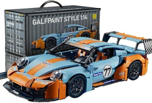 JUCYJULY Technique Voiture de Sport Blocs de Construction pour Porsche 911, 1168 Pièces Kit de Construction Maquette de Voiture Course Jouet, MOC Racing Supercar Cadeau pour Enfants Adultes (66608)