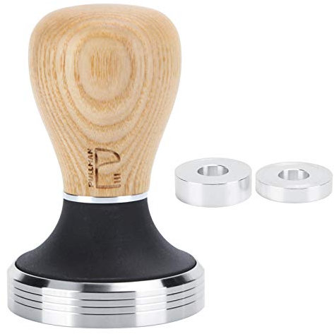 Kit di manomissione del caffè da 58 mm, strumento per espresso strumento in acciaio inossidabile macinacapelli manuale espresso macchine per caffè espresso manuale (Colore chiaro dei tronchi)