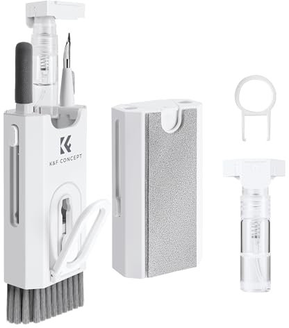 K&F Concept Airpod Cleaner Cleaning Tool Kit, Multi-Function Clean Pen with Soft Brush Flocking Sponge for Cleaning Bluetooth Earphones