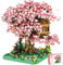 QWEPU Juego De Construcción De Árbol Sakura, construcción Cerezo con Hada, Juguete de Ladrillos de construcción de partículas de Sakura, DIY Japan Creative Decoration Gift (Unas 2.000 Piezas)
