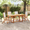 IKAYAA Gartenmöbel Set Holz 4 Personen Sitzgruppe Garten 4 Personen Gartentisch mit 4 Gartenstuhl Hochlehner Verstellbar Wetterfest Gartenstuhl Tisch Set Massivholz Akazie-Grau-5-tlg-Typ 2