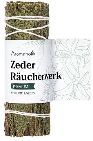 Zeder Räucherwerk 10cm – Cedar Smudge Stick – 100% natürlich, handgebundenes 1er Bundle – ideal für Meditation, Reinigung & spirituelle Rituale – Aromaholik