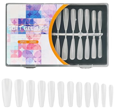 Extra Long Fake Nails Almond/Stilettos Gel Nails Tips 12 Sizes Full Covers Artificial False Tips Press On Almond Fake Nail