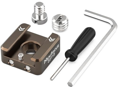 MINIFOCUS 1 Stück Kaltschuhhalterung, 1/4-20 Schraube mit Fixierstiften, kompatibel mit ARRI-Standardbefestigungspunkten, mit 3/8-16 Adapter für Kamerakäfig, Blitz, LED-Monitor, Mikrofon