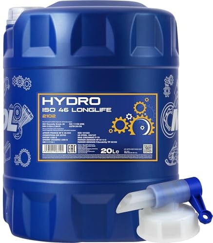 20 litri di olio idraulico Hydro ISO 46 Longlife + rubinetto di scarico incluso