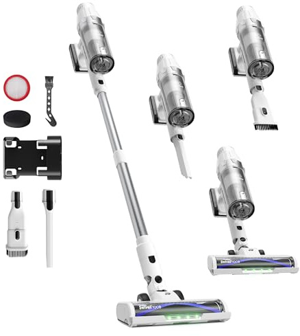 ElecKeys Cordless Vacuum Cleaner 580W, 48KPa High Suction Hoover, up to 65 Mins Runtime, LED Screen, Rechargeable Vacuum Cleaner for Home, Floors, Carpets & Pet Hair