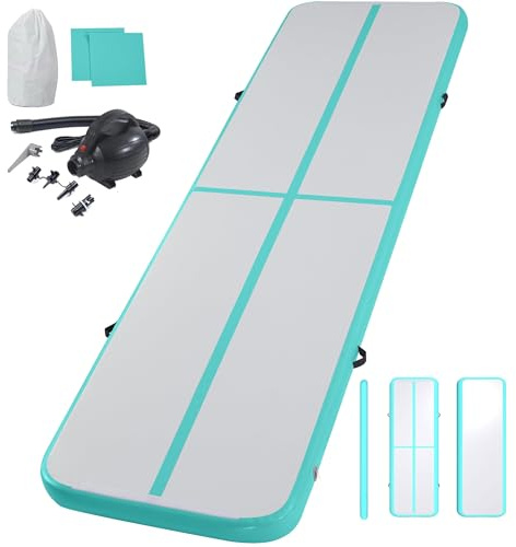 Air Turn Track Matte 2/3/4/5/6M Turnen Matten，Aufblasbar Gymnastikmatte Yogamatte Camping Trainingsmatte für Zuhause/Training/Tumbling/Yoga/Outdoor/Fitness，Rutschfest & Wasserdicht