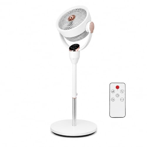 TANIASHOP Ventilatore a Piantana intelligente con Comando Vocale Controllo Touch e Telecomando 6 Velocità 50W Oscillazione Destra Sinistra e Su Giù con Timer Ventola Silenziosa Altezza 112cm
