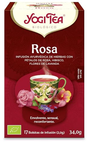 Yogi Tea Rose - Infuso Ayurvedico - Miscela di Fiori di Rosa, Ibisco e Lavanda - Senza Caffeina - 6x17 bustine (102 in totale)