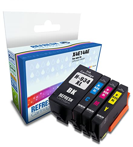 Refresh Cartridges Remanufactured Ink Cartridge Replacement for HP 934xl & 935xl X4E14AE (Multi-Colour)