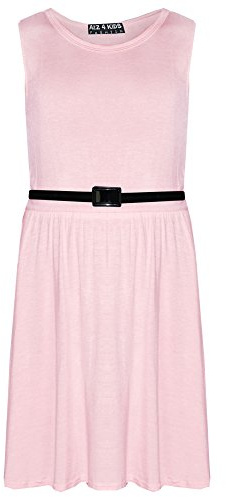 A2Z 4 Kids Girls Party Fashion Dresses with Free Belt Summer - Skater Sleeveless Stone 13