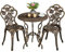 Yaheetech Ensemble de Table et Chaise Salon de Jardin Balcon Kit de Bistro 2 Chaise 1 Table en Alliage Aluminium Bronze