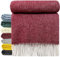 STTS International Wolldecke 100% Schurwolle Wohndecke in versch.Farben Tagesdecke Schurwolldecke Woll-Plaid Tirol (Dunkelrot/Weinrot), 140 x 200 cm