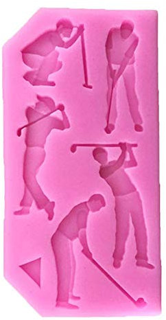 wonderfulwu Fondant Silicone Mould Sportsman Football Golf Shape Cake Mold Baking Tool