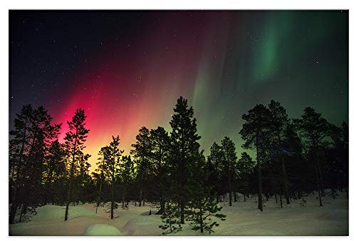 Kunstbruder Kunstdruck Brennender Himmel Polarlichter Wandbild - 120x180cm einteilig - modernes Leinwandbild Wanddekoration- (div.Varianten/Größen) Kunstbild Dekoration