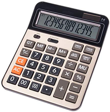 Meichoon Solarbatterie-Taschenrechner Dual Power Gold