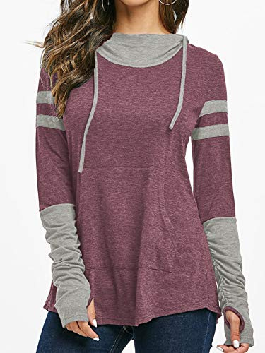 iChunhua Womens Hoodie with Thumb Holes Long Sleeve T Shirt Drawstring Tops with Pockets S-XXL