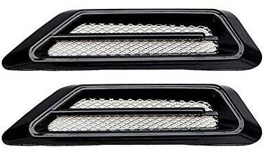 Cubierta Protectora Para Rejilla Entrada Aire Del Coche, MoreChioce 2 Piezas Rejilla de Ventilación Lateral Salida Lateral Flujo Aire Cubierta del Guardabarros Rejilla Decorativa Entrada Negro