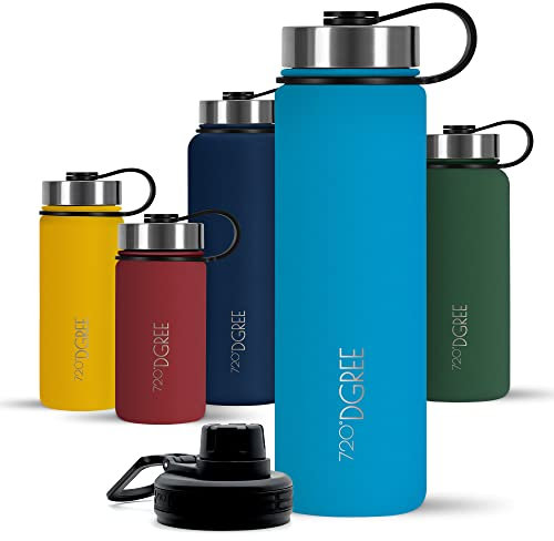 720°DGREE Vaccum Insulated Water Bottle “noLimit“ - 410ml - Leakproof, BPA-Free, Thermo Stainless Steel Flask - For Carbonated Drinks, Kids, Children, Sports, Gym, School, Travel, Outdoor +Sports-Cap