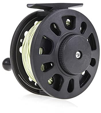 GudGmtoy Fliegenrolle GLA 7/8 5/6 Fliegenfischen Rolle mit Schnur Links/Rechtshänder, mit Angelschnur, Fliegenfischen Zubehör