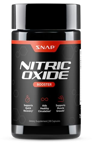 Snap Supplements Nitric Oxide Booster Pre Workout, Muscle Builder - L Arginine, L Citrulline 1500mg Formula, Tribulus Extract & Panax Ginseng, Strength & Endurance (90 Capsules)