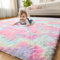 Regenbogen-Läufer-Teppiche für Mädchenzimmer, Einhorn-Raumdekoration, Pastell-Teppich für Kinder, Zottelteppich für Kinderzimmer, weiche Spielmatte für Baby, flauschiger Teppich für Wohnzimmer,