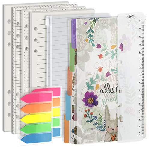 A6 Planer Einlage, Papiermine für 6 Ring Binder Notizbuch, Harphia, gepunktet, Linie, Raster, leer für 80 Blatt / 160 Seiten / 100 GSM Stärke/mit Geschenken (A6 3,58 x 6,77'')