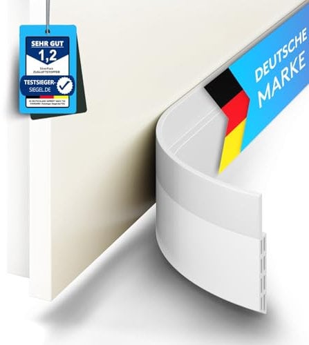 SilverRack Bas de Porte Anti-Courant d'air & Boudin de Porte - 1x 2m Blanc - Boudin de Porte Isolant Froid, idéal pour l'isolation Contre Le Bruit & Le Froid - Boudin Porte d'entrée