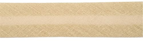 Jajasio Baumwoll Schrägband 19mm breit in 24 Farben, Einfassband Baumwolle Nahtband 03 ? Dunkelbeige