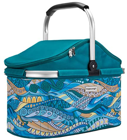anndora Einkaufskorb 25 Liter Isolierkorb Picknick Kühlkorb - Ocean türkis