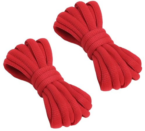 VSUDO Cordones Ovalados Rojo para Zapatillas de Baloncesto, 130 cm, Oval Shoe Laces para Hombre o Mujer (1 Par-130cm)