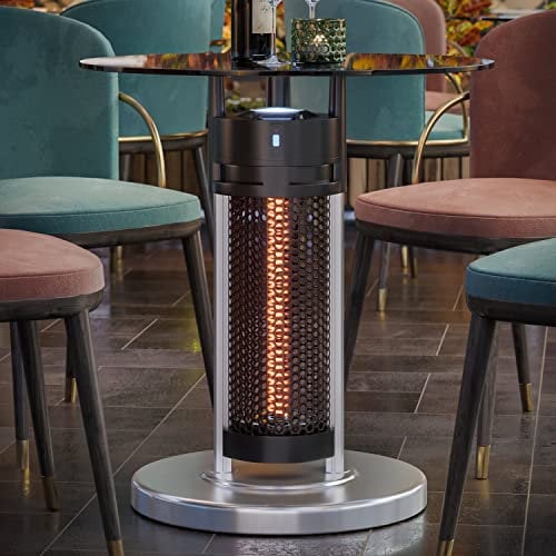 YUNA | Tisch Heizstrahler | Ø 50 cm | 1200W | Infrarot | 1 Heizstufe | Höhe: 65cm | IP44