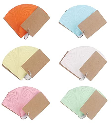 Vokabelkarten, Karteikarten mit Ring,Vokabelkarten für Revision, Bunt Lernkarten 300 Stück Mini Notizbuch Flash Cards, Multifarbige Mini Karteikarten Lernkarten Notizblöcke Lernkarte Pocket
