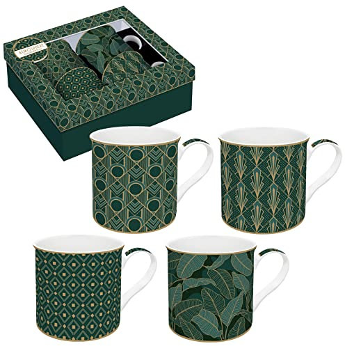 Easy Life COFFRET 4 MUGS 30CL EN PORCELAINE FINE CHARLESTON