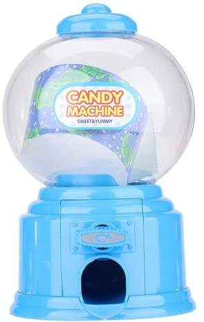 M&M Dispenser Candy Dispenser, Candy Machine Plastic, Mini Twisting Box Gumballs Dispenser Kids Piggy Bank Blue Children Kindergarten GiftBlue