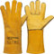 Safetytex Schweißerhandschuhe RECHLIN - Hitzebeständige Arbeitshandschuhe aus Rindleder - Größe 10 - Gelb (6 Paar)