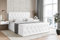 ALTDECOR Boxspringbett mit Matratze und Lattenrost, Boxbett, Fußteil, Topper, Polsterbett mit Bettkasten, Bett mit Stauraum H3-Matratze, Doppelbett, Springboxbett - Amay - 200x200 - Weiß Kunstleder