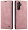 niloucase Compatible Funda Samsung Galaxy A34 5G Flip Leather Edition,magnético, función de Soporte y Ranuras para Tarjetas-Rosa