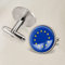 Flagge Manschettenknöpfe,Ring Star Europäische Union Flagge Kunst Männer Casual Stoff Inlay Rund Hemd Manschettenknopf Business Hochzeit Party Schmuck Geschenk Jahrestag Geburtstag,Silber,19Mm