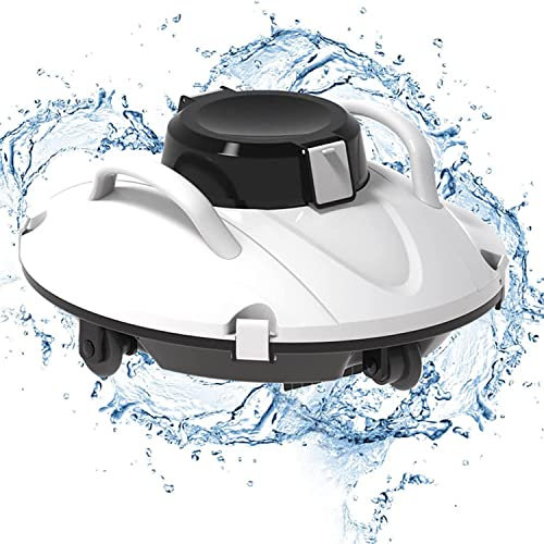 DEHIWI Nettoyeur de Piscine Automatique Robot Piscine Hors Sol Aspirateur Piscine Electrique Robot Piscine sans Fil Dure 110 Minutes,Double Moteur,Indicateur LED,pour Piscines Jusqu'à 85 m²