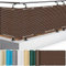 Balkon Sichtschutz 70 x 950 cm UV-Schutz 100% Privatsphäre Windschutz Matte mit Ösen und Kordel für Balkongeländer Garten, Taupe